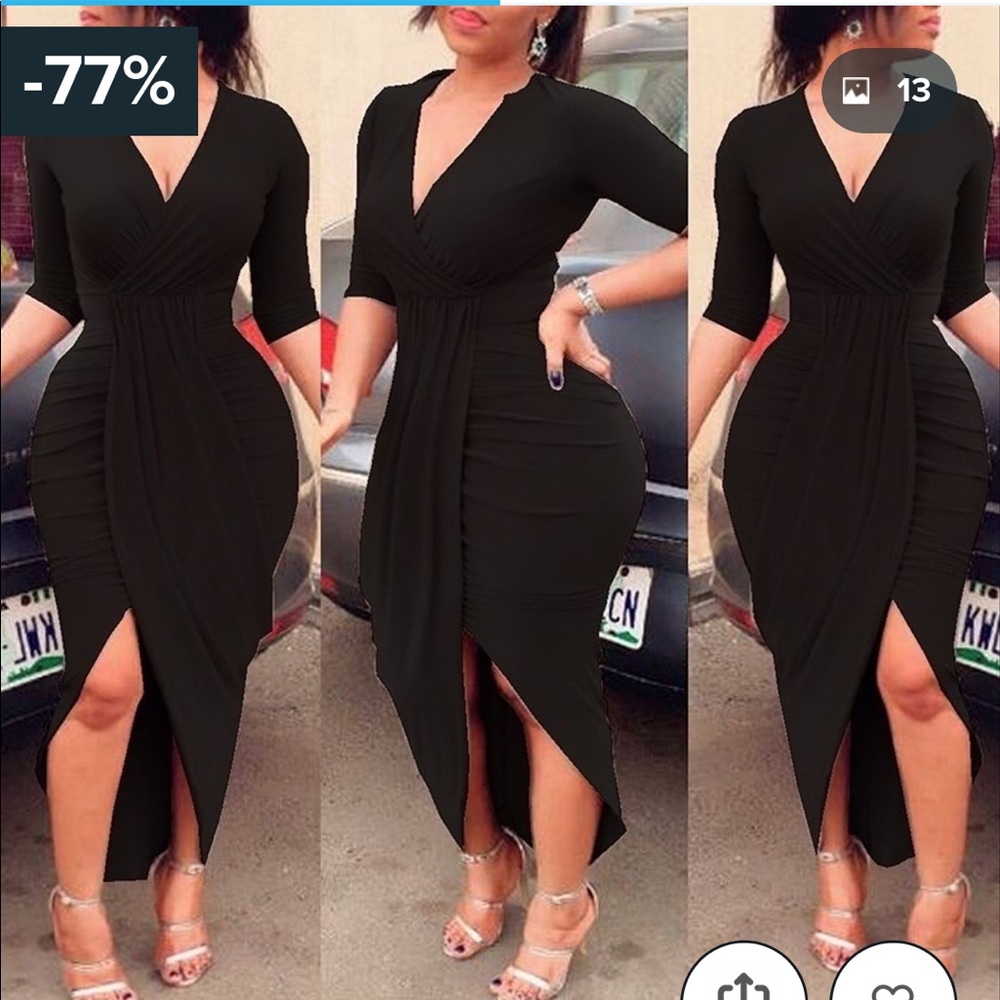 Sexy black dress size L. Never worn